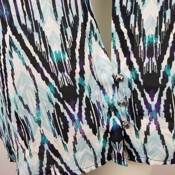 Tua Blouse 1X Open Back Overlay Top Damask - Picture 7 of 8